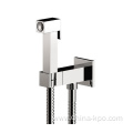 Chrome Wall Mounted Bidet Faucet Set Sprayer